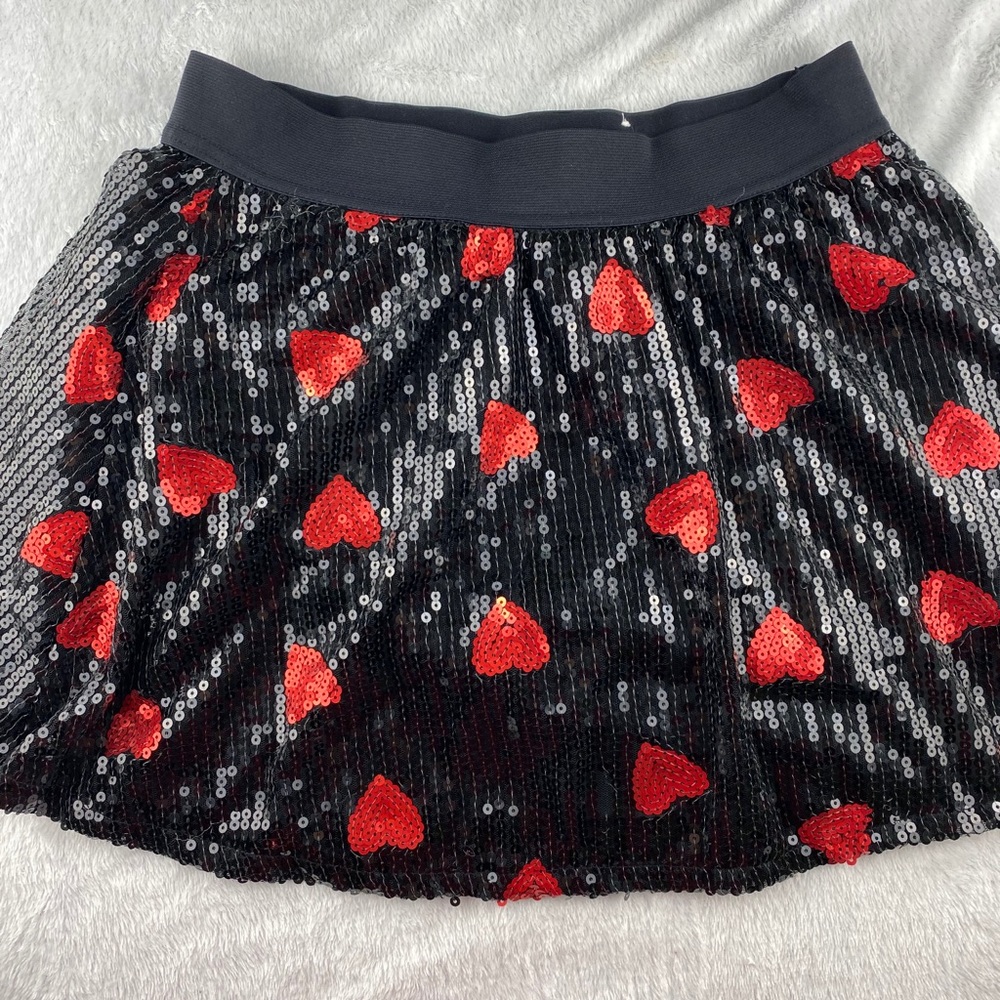 Justice Sequins Hearts Skirt